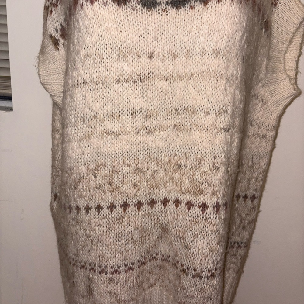 Free People Ivory Cowl Neck Knit Pullover Sweater Size L - Picture 3 of 6
